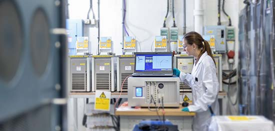 battery manufacturers testing battery packs to improve battery management system for electric vehicles